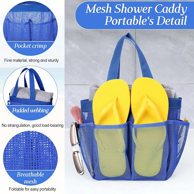 Hillban 4 Pcs Mesh Shower Caddy Portable Shower Caddy - Image 3