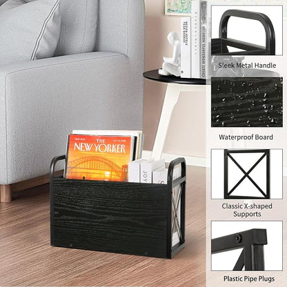 YINMIT Magazine Holder, Magazine Rack Floor, Magazine Storage Basket, Folder - Image 3