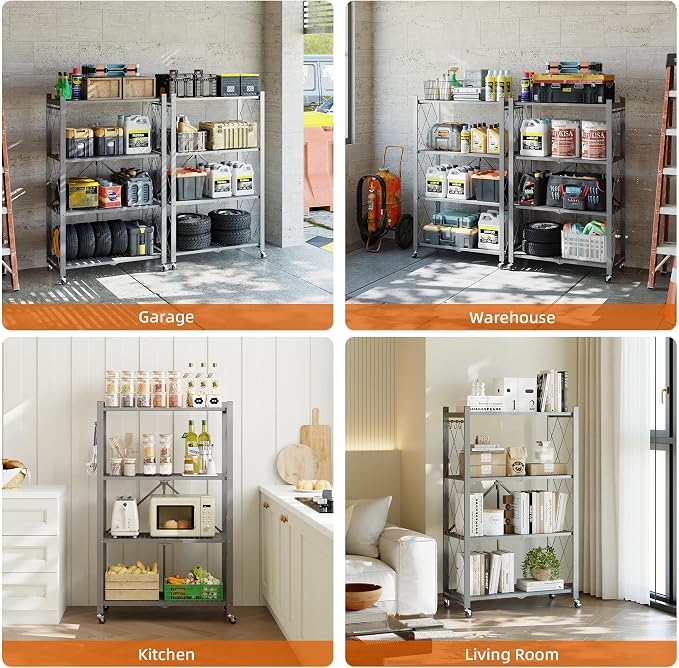 Fenbeli Foldable Shelves with Wheels - Image 8