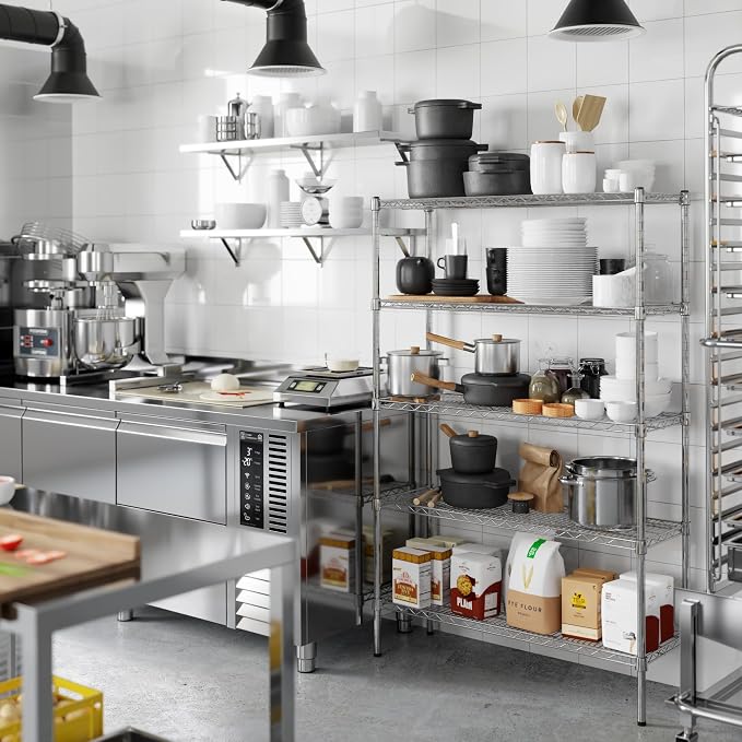 14" Deep x 42" Wide x 64" Height Wire Shelving Kit | 5-Tier | NSF Commercial - Image 2
