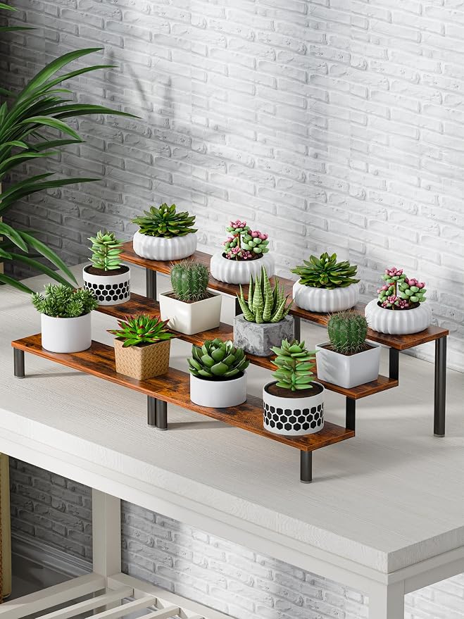 Set of 4 Wooden Display Stand Riser, 3 Tier Perfume Organizer Stand Cupcake - Image 6