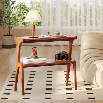 Solid Wood End Table, 2-Tier Side Table - Image 8