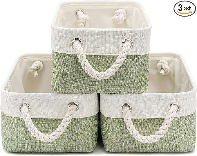 11.8x7.9x5.2 Inch Fabric Small Storage Bins by VQRTEXAStorageBasket