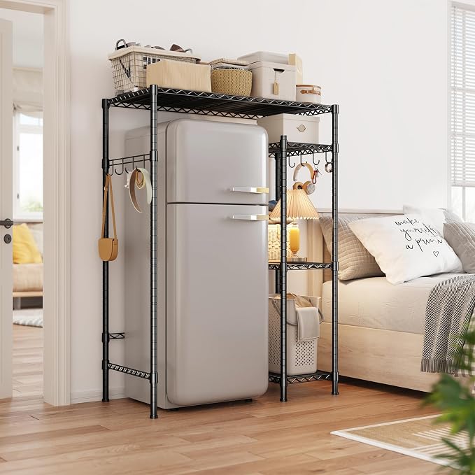 REIBII Mini Fridge Stand with Storage, 4-Tier Adjustable Shelves, 380 lbs | - Image 2