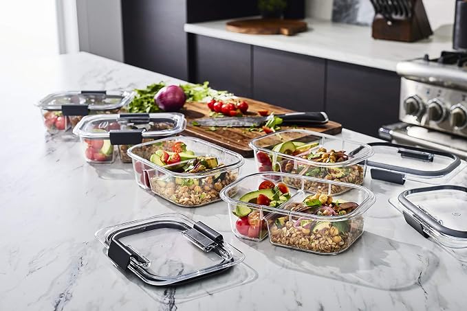 Rubbermaid Brilliance Meal Prep Containers, 2-Compartment Food Storage - Image 9