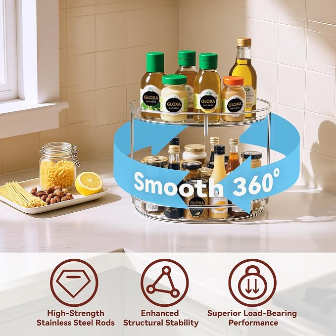 2 Tier Lazy Susan Turntable Organizer - Image 2