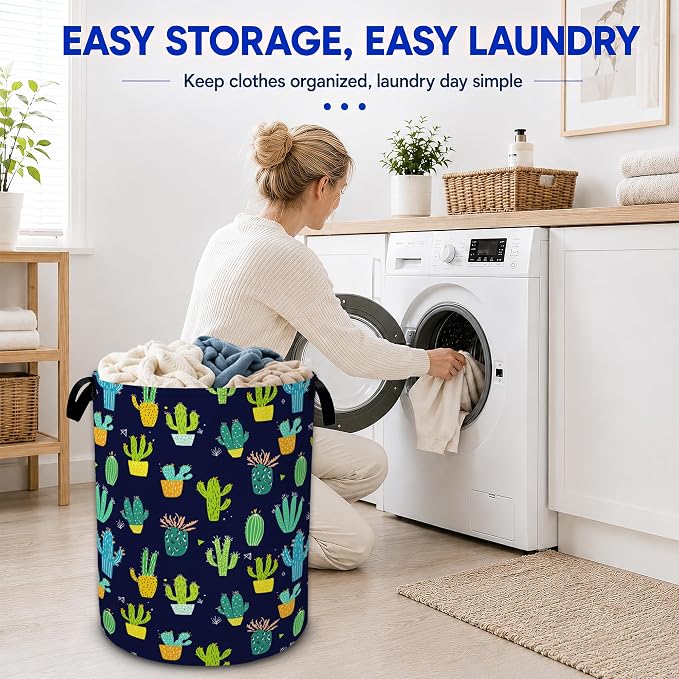 Cactus Plants Laundry Hamper, Collapsible Laundry Baskets, Dirty Clothes Baskets - Image 6