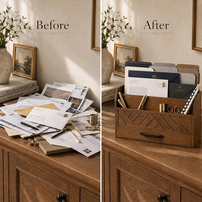 BLU MONACO | Wooden Mail Organizer - Image 5