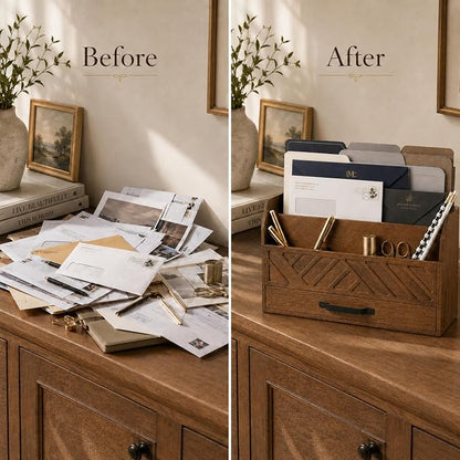 BLU MONACO | Wooden Mail Organizer - Image 5