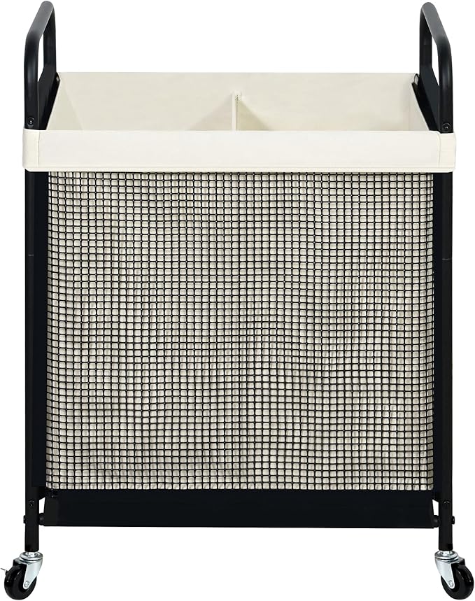 STO STO Laundry Hamper 2 Section, 100L Rolling Laundry Sorter Cart by STOSTO