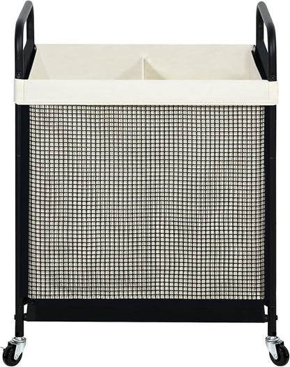 STO STO Laundry Hamper 2 Section, 100L Rolling Laundry Sorter Cart by STOSTO
