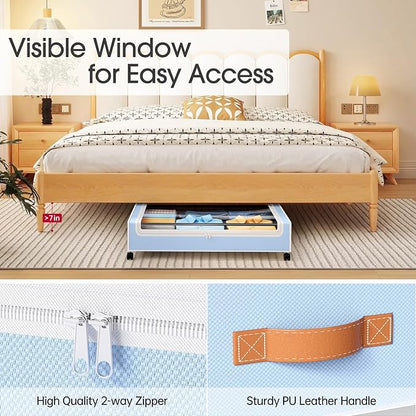 Yecaye Under Bed Storage with Wheels, 2 Pack Under Bed Storage Containers - Image 5