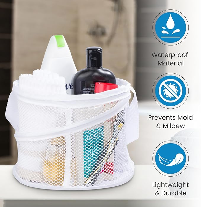 Handy Laundry Portable Shower Caddy Mesh Basket, Small Collapsible Foldable - Image 4