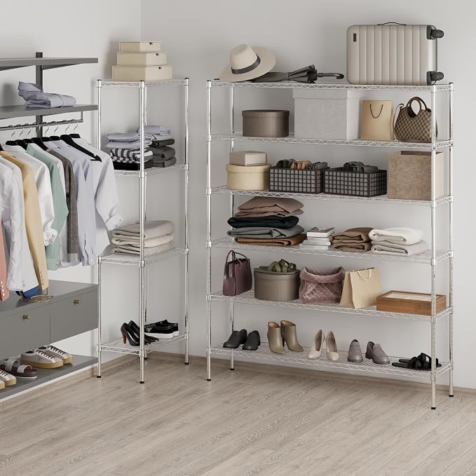 14" Deep x 60" Wide x 74" Height Wire Shelving Kit | 6-Tier | NSF Commercial - Image 7