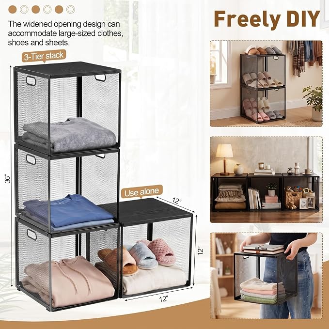 AceOrbit 3 Pcs Widened Stackable Closet Organizers and Storage - Image 2