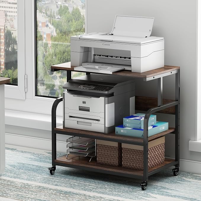 32.3" Wide Extra Large Printer Stand, 3 Tier Printer Table by Fannova