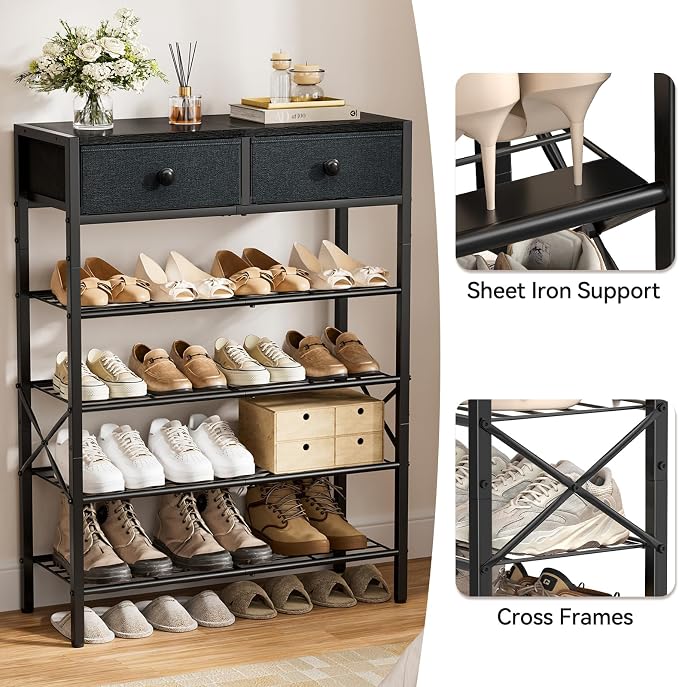 Shoe Rack for Entryway, 5 Tier Shoe Organizer - Image 6