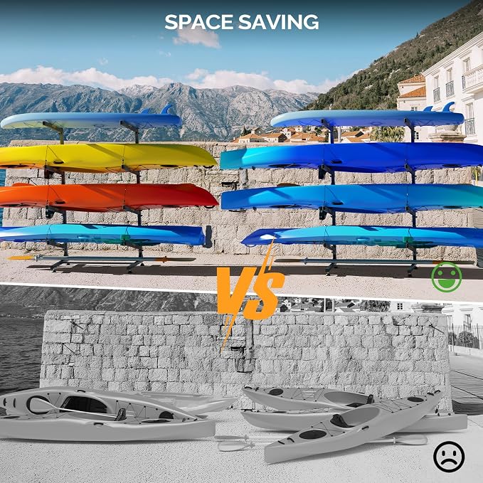 Bonnlo Kayak Storage Rack, Adjustable Heavy Duty Kayak Rack - Image 8