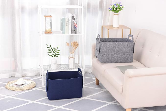 Minoisome Storage Basket Felt Storage Bin Collapsible& Convenient Box Organizer - Image 6