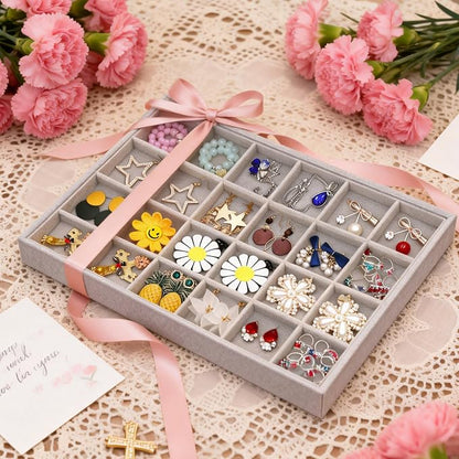 Stratalife 24 Grid Jewelry Organizer Tray, Stackable Drawer Earring Organizer - Image 5