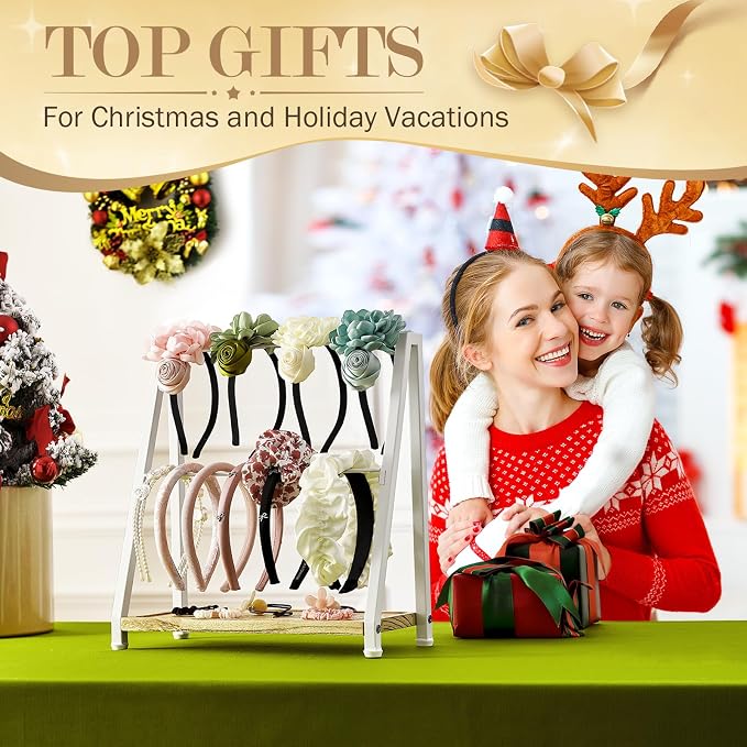 Headband Holder Organizer Metal 2-Tier Display Stand - Image 6
