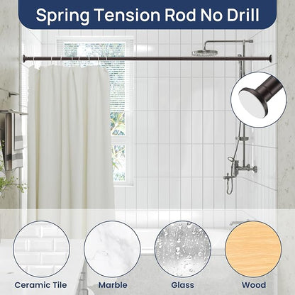 ENJOYBASICS 1" Bronze Shower Curtain Rod, 30-76" Adjustable, Secure Tension | - Image 5