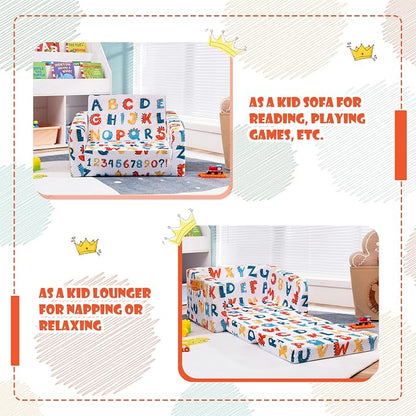 COSTWAY Kids Sofa, 2-in-1 Convertible Sofa to Lounger - Image 4