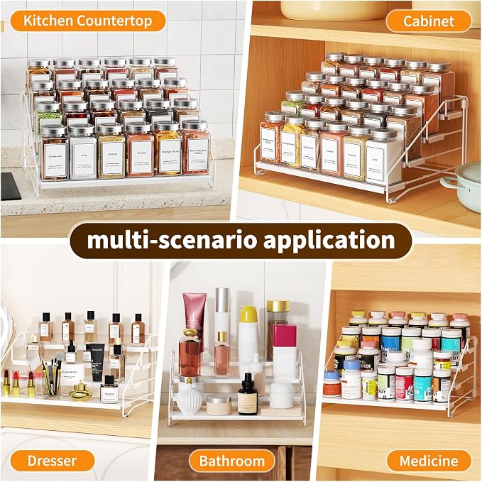 Tiered Spice Rack, 4 Tier Spice Shelf Organizer - Image 7