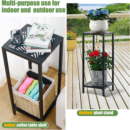 Party Zealot 2 Packs of 2-Tier Tall Metal Square Plant Stand 31” Heavy-Duty - Image 5