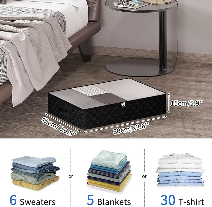 Fixwal Black Underbed Storage Bags - Image 2