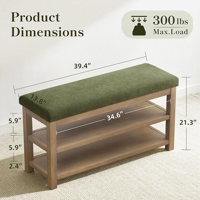 Zihanhome 2 Tier Shoe Rack Bench - Image 2