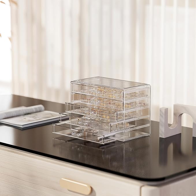 ProCase Acrylic Earrings Holder Organizer Box -Clear, 5 Layers | 79 Jewelry - Image 6
