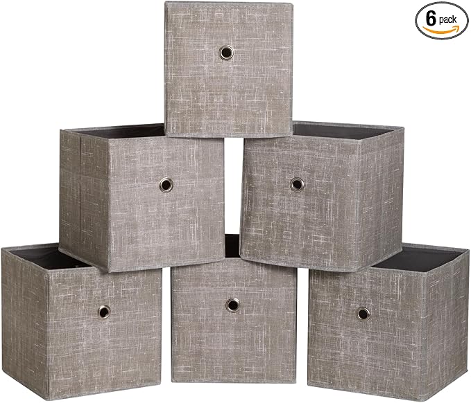 Foldable Storage Cubes Bins, 11 Inch Cloth Storage Cube Fabric Storage Box by NieEnjoy