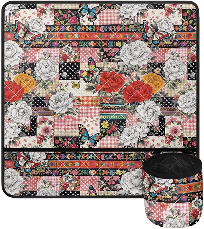 Sewing Machine Mat Sewing Machine Floral Butterfly Patchwork Carrying Pad Non - Image 2