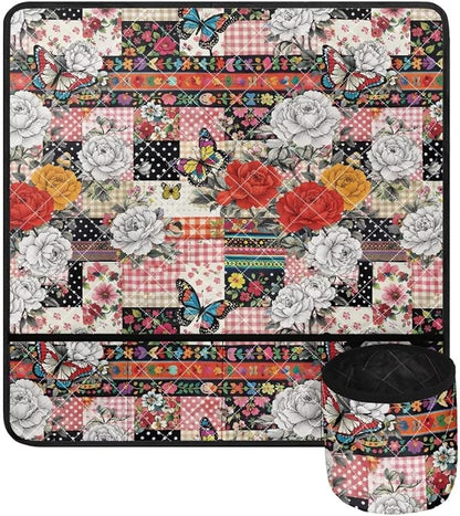 Sewing Machine Mat Sewing Machine Floral Butterfly Patchwork Carrying Pad Non - Image 2