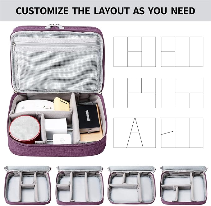 Lanola Travel Cable Organizer Bag, Electronic Accessories Case Portable Double - Image 4