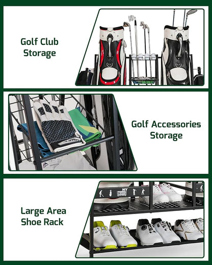Mythinglogic Golf Bag Storage Organizer, Extra Large Golf Storage Stand - Image 3