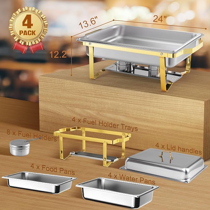 Rengue 9.5QT Chafing Dishes for Buffet, Buffet Servers and Warmers Heating & - Image 7