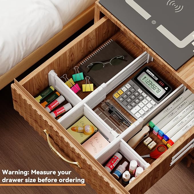 REBECAT 5 Pack Drawer Dividers for Clothes Adjustable Drawer Dividers 4" High - Image 3