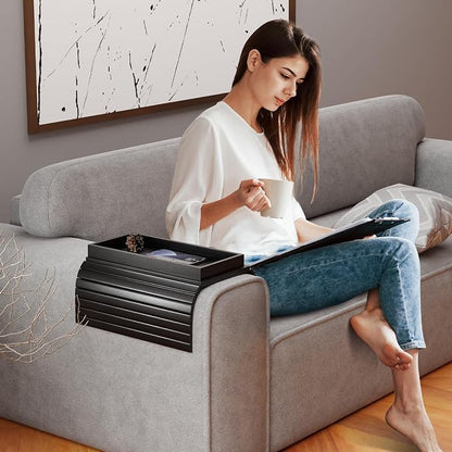 Bestjing Bamboo Sofa Armrest Tray Table - Image 8