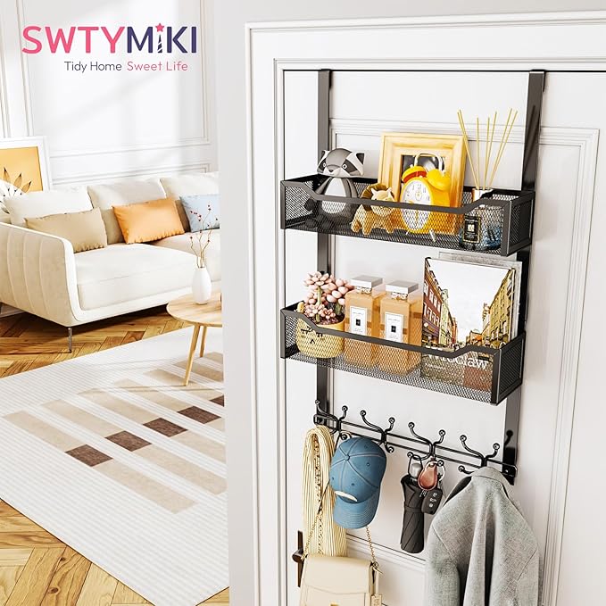 SWTYMIKI Over The Door Hooks Organizer - Image 3