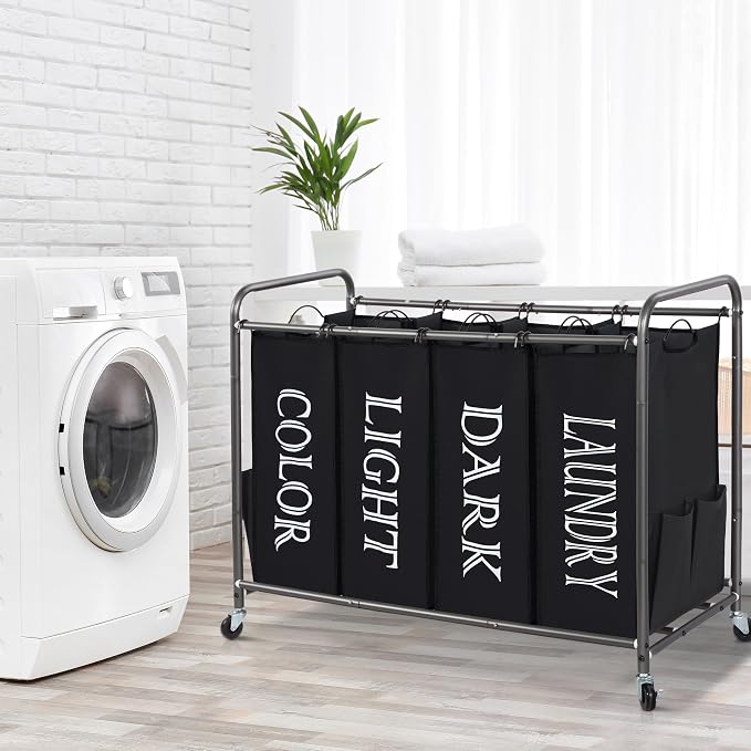 STORAGE MANIAC Laundry Sorter 4 Section, 47.8 Gal Laundry Hamper - Image 7