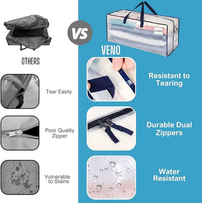 VENO 4 Pack Moving Bags w/Backpack Straps, Heavy Duty, Moving Boxes Alternative - Image 4