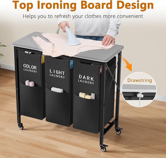 Gewudraw 3 Section Laundry Sorter - Image 3