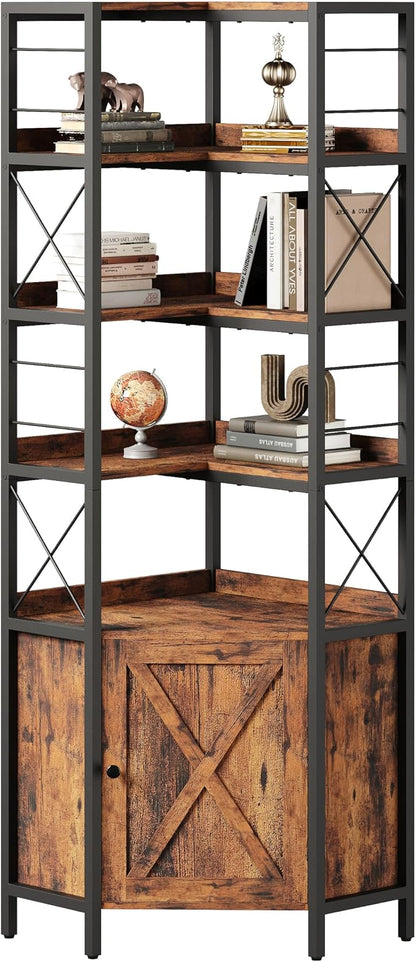 IRONCK Bookshelves 5 Tiers, Corner Bookshelf by IRONCK
