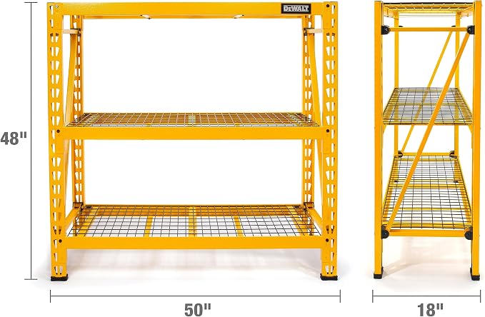 4-FOOT TALL, 3 SHELF STEEL WIRE DECK INDUSTRIAL STORAGE RACK - Image 3