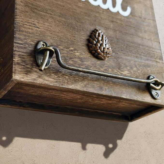 eBun Narrow Wood Mail Holder | Wall Mount, No-Drill Magnetic, Vertical Letter - Image 5