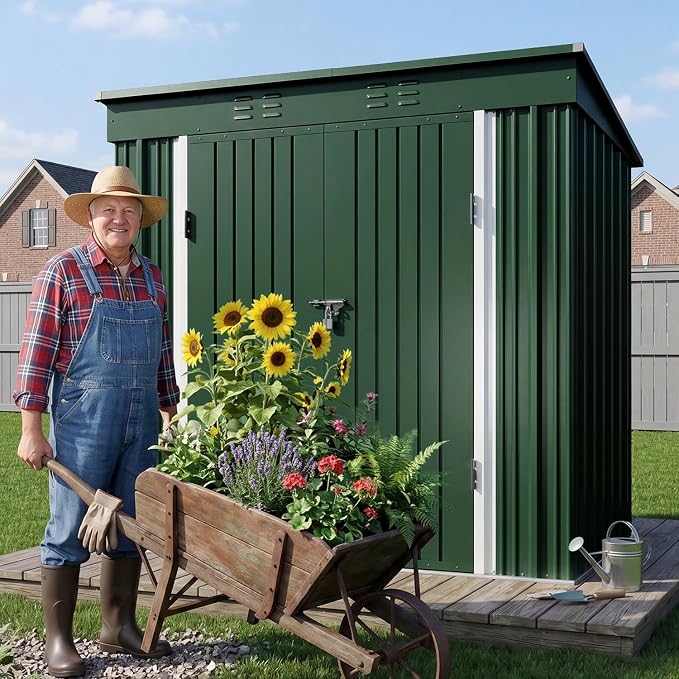 Gizoon 8' x 6' Outdoor Storage Shed, Lockable Doors and Ventilation - Image 3