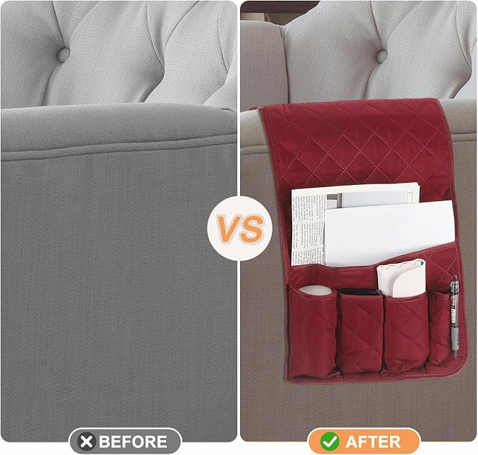 uxcell 1 Pcs Recliner Armchair Caddy, Couch Armrest Organizer - Image 4