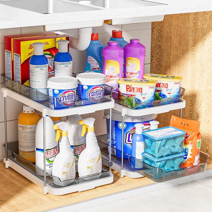 Delamu 2-Tier Multi-Purpose Bathroom Under Sink Organizers and Storage - Image 4